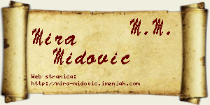 Mira Midović vizit kartica